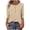 Khaki, variant on Women's Polka Dot Button Down 3/4 Sleeve T-Shirt Casual Loose Blouse Round Neck Comfortable Top, Navy 3XL