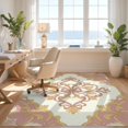 thumbnail image 3 of Design&I 2'x3' Ultra Soft Door Mat, Circle Seats Showcasing Refined Centerpiece Pink Shaped None Fluffy Washable Easy Care Indoor rug for Bedside Entryway, 3 of 7