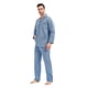 thumbnail image 5 of Apparonia Conjunto de Pijamas para Hombre Pijamas de Algodón con Cuello con Muescas para Hombre Ropa de Dormir de Manga Larga para Hombre con Bolsillos y Frente Fly Elegante Azul 3XL, 5 of 7
