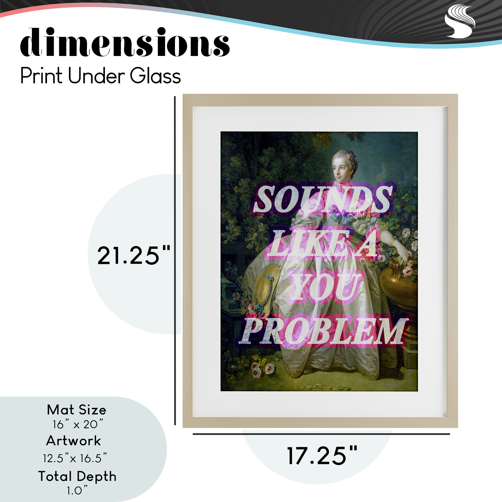 Sounds Like A You Problem Birch Framed Print Under Glass, design by Lil' Rue