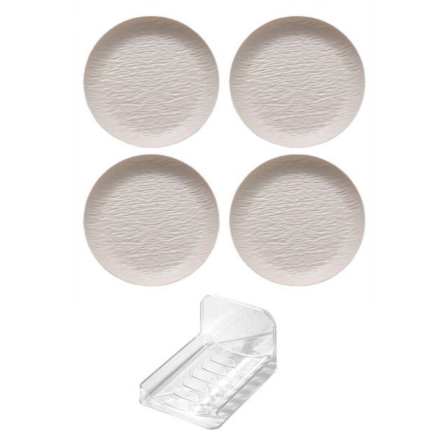 YIMWNYI 4Pcs Plastic Serving Trays for Party, Lightweight Dinner Plates, Reusable Kitchen Trays, Perfect for Outdoor Camping, Easy to Clean, Stackable Design, Ideal for Home Organization