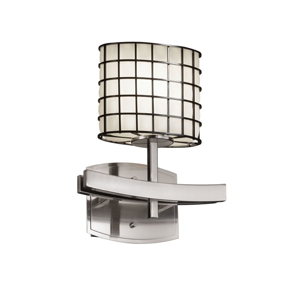 Justice Design Group Wgl-8591-30-Grop Wire Glass 9" Bathroom Sconce - Nickel