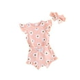 thumbnail image 2 of Douhoow Baby Girl 2 Piece Daisy Clothes Infant Summer Romper Ruffle Elastic Shorts Headband Set, 2 of 8