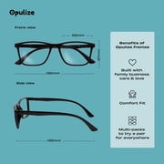 OPULIZE NYX Blue Light Blocking Reading Glasses - Anti-Glare Computer & Gaming Eyewear - 2 Pack - UV & Eyestrain Protection - Rectangular Frame - Brown Gray - Mens Womens - + 2.50