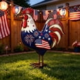 thumbnail image 6 of Dongrere 4th of July Rooster Garden Stake, Patriotic Metal Yard Art with American Flag, Chicken Ground Stake for Memorial Day, Independence Day Outdoor Decor, 7.8x11.8 Inch, 6 of 9