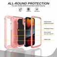 thumbnail image 2 of Dteck Back Case For Apple iPhone 13, Ring Stand Shockproof Hybrid Hard PC Soft Silicone Bumper Heavy Duty Shockproof Three Layer Drop Protective Girls Boy Cute Phone Case(Rosegold), 2 of 6
