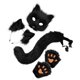 thumbnail image 4 of Máscara y cola de Therian, diadema con orejas de animal adorables, máscara de cosplay para la noche festiva Negro, 4 of 9