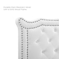 thumbnail image 3 of Platform Bed Frame, Nailhead, Queen Size, White, Velvet, Modern Contemporary, Bedroom Master Guest Suite Room, 3 of 10