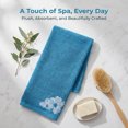 thumbnail image 3 of REGALWOVEN Hand Towels Set of 2 Embroidered Floral Pattern Decorative Towel Cotton Absorbent Soft Bathroom Hand Towel Set Blue 14" x 31", 3 of 7