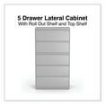 thumbnail image 2 of Alera Lateral File, 5 Legal/Letter/A4/A5-Size File Drawers, Light Gray, 36" x 18.63" x 67.63", 2 of 7