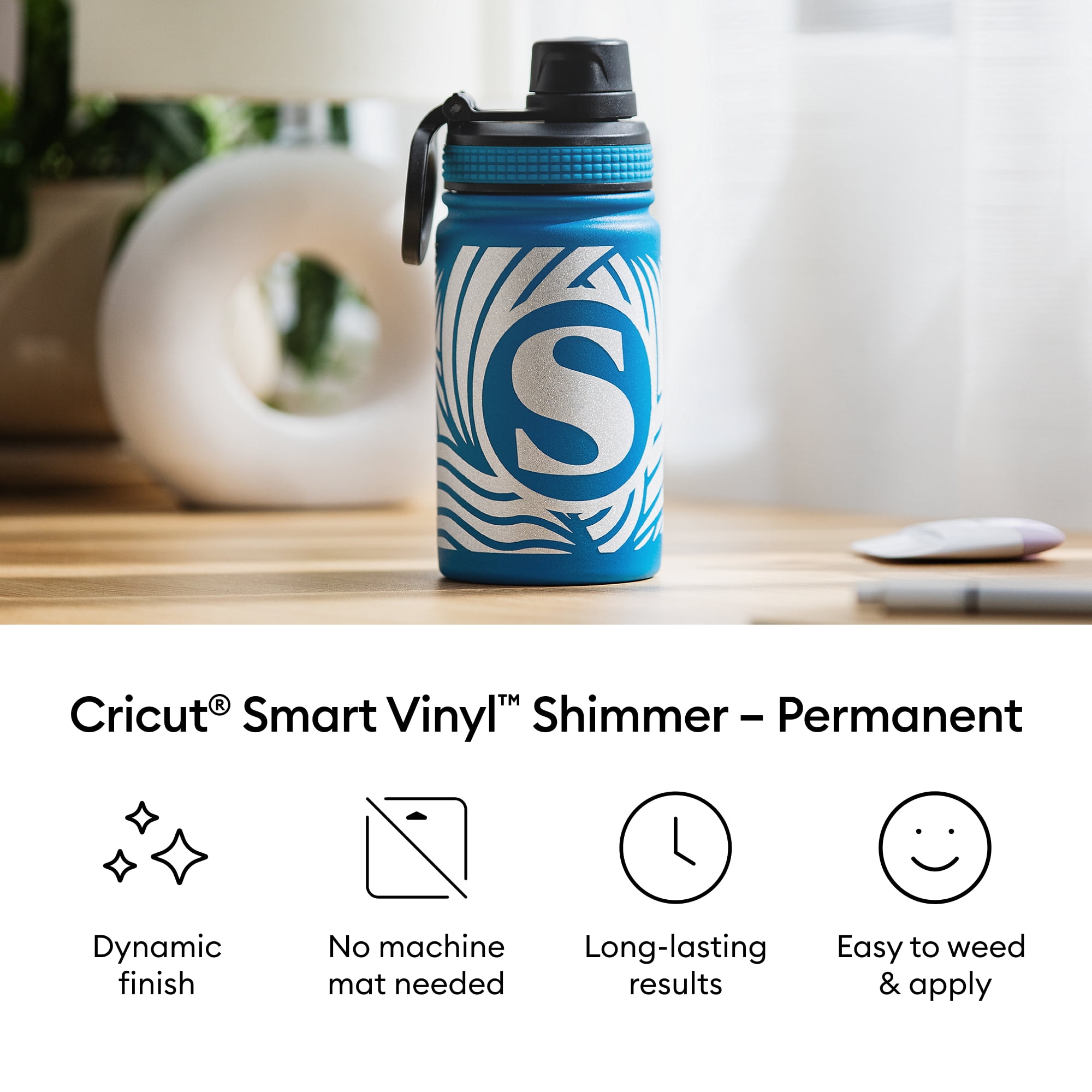 Cricut® Smart Vinyl™ Shimmer Matless Permanent Vinyl (13 in x 36 in), 13" x 36",Orange