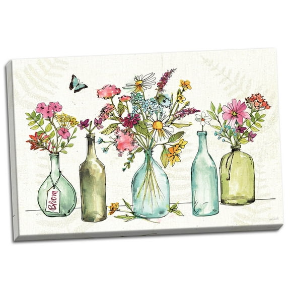 Gango Home Decor Shabby-Chic Simply Petals I by Anne Tavoletti (Ready to Hang); One 18x12in Hand-Stretched Canvas