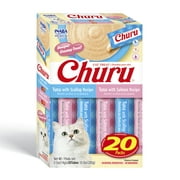 Inaba Churu Creamy, Lickable Wet Cat Treats, 0.5 oz, 20 Tubes, Tuna Variety
