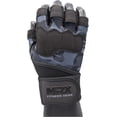 thumbnail image 4 of Weightlifting Gloves with Integrated Wrist Wrap Support Half Finger Body Building Gym Glove Camo Black Grey Small, 4 of 6