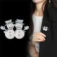 thumbnail image 3 of Rhinestone Christmas Snowman Brooch Pin for Women Unisex Silver Gold-Toned Enamel Pearl AB Crystal Cartoon Badges Brooches Lapel Pins Suit Collar Dress Accessories Xmas Jewelry for Winter, 3 of 6