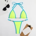 thumbnail image 5 of Gubotare Women's Chain Triangle Thong Bikini Set Sexy Two Piece Swimsuit Bathing Suit Green S, 5 of 5