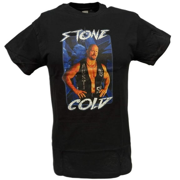 Stone Cold Steve Austin Mens Blue Black T-shirt