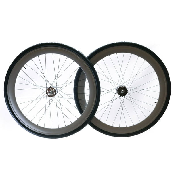 Track / Fixed Fixie Bike Deep 50mm Rim 700c Wheelset + Tires Tubes Cogs 32H NEW