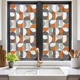 thumbnail image 3 of Retro Geometric Window Privacy Film Art Decor Orange Gray Semicircle Decorative Glass Window Film UV Blocking Static Cling Non-Adhesive Sticker Covering for Home Door 17.7 x 39.3 inches, 3 of 8