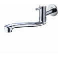 thumbnail image 1 of Wall Mounted Cold Water Sink Faucet, Single Handle Brass Tap for Kitchen Garden Outdoor Laundry Sink with Stainless Steel Tube, Chromed, 1 of 4