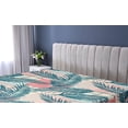 thumbnail image 5 of Ambesonne Modern Tropical Fitted Sheet, Art Exotics Leafy, Twin XL Size, Dark Sky Blue Dark Coral, 5 of 5