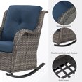 thumbnail image 4 of Giantfurnni Wicker Patio Rocking Chairs Set of 2,High Back Rocking Chair with Cushions, Patio Rocker Chair Set for Porch,Blacony,Yard, 4 of 9