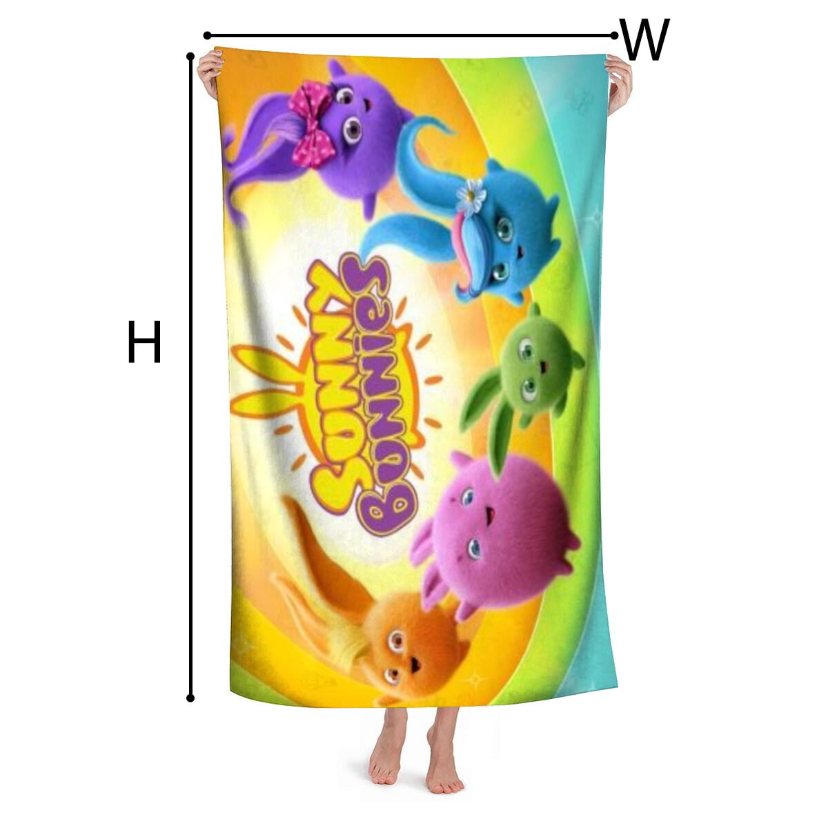 Sunny Bunnies Gifts Beach Towel for Women Girl Birthday Inspired Fan Bath Outdoor Music Lover