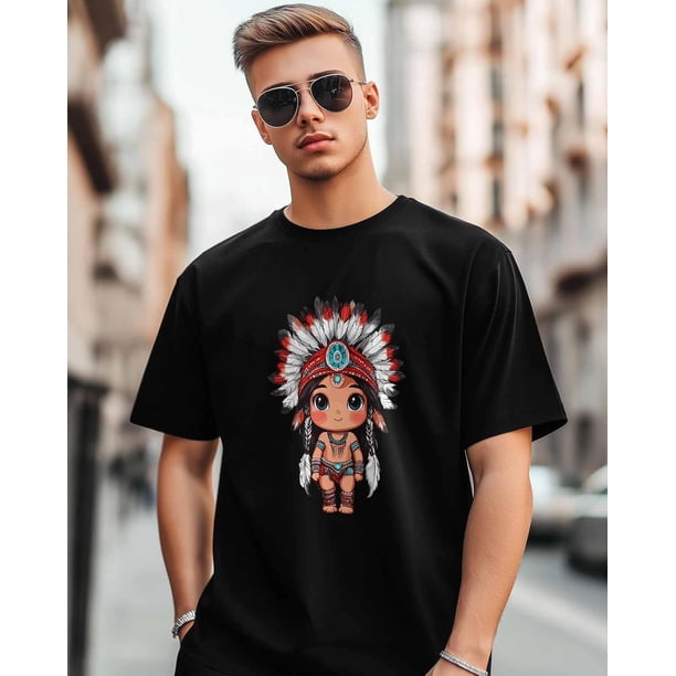 Camisetas de manga corta con cuello redondo para hombre con diseño de chica de dibujos animados