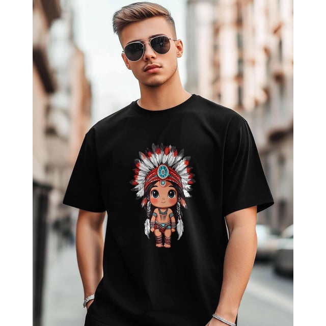 Camisetas de manga corta con cuello redondo para hombre con diseño de chica de dibujos animados