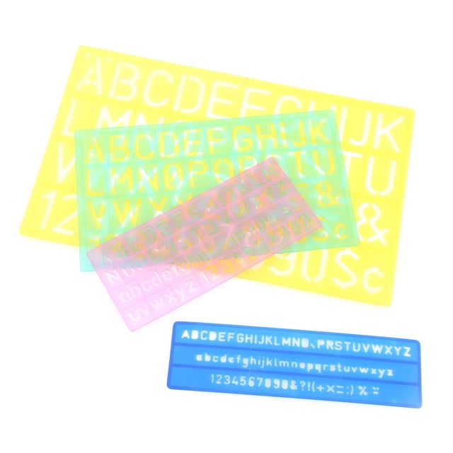 Kit de dibujo 4 piezas Bling Bling Reglas plantillas de dibujo plástico