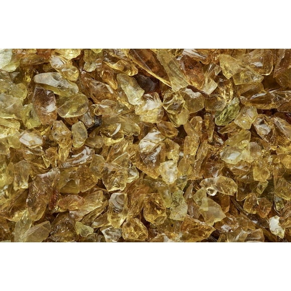 One Stop Outdoor (5-Pound) Multi-Purpose Premium Decor & Fire Glass Rock 1/4"-1/2" inch - for Use in Fire Features, Aquariums, Apothecary, Jars, Vase, Potted Plants, Fire Bowls, Etc. (Yellow Ember)