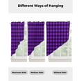 thumbnail image 4 of Black Purple Plaid Swag Valances for Windows, Farmhouse Simple Buffalo Checked Rod Pocket Sheer Valances for Small Windows, Swag Toppers Light Filtering for Kitchen Living Room 2 Panels 28''x36'', 4 of 6