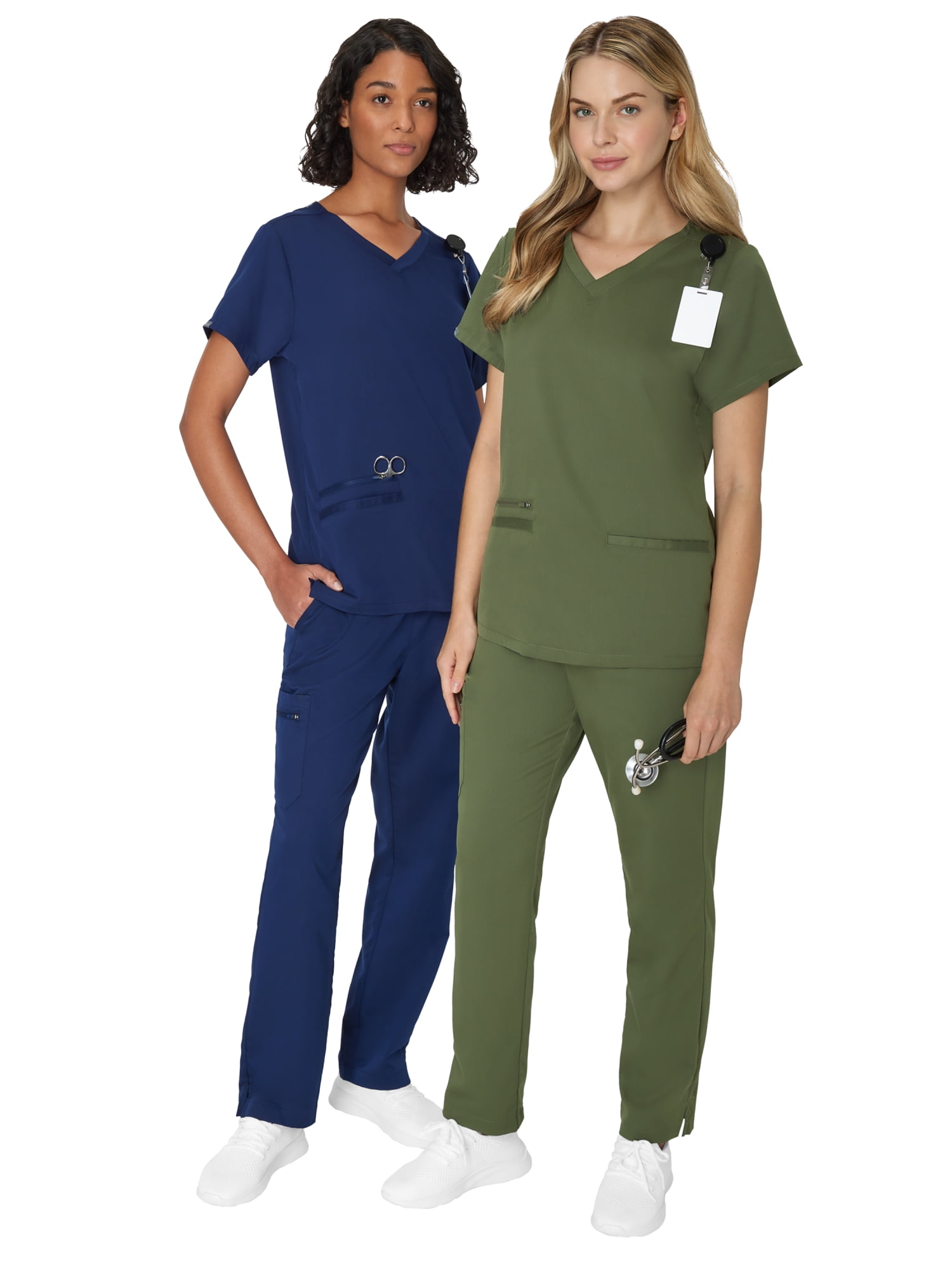 Hanes Women's Scrubs V-Neck Scrub Top, Premium, Short Sleeve, 3 Pocket, Sizes XS-3XL