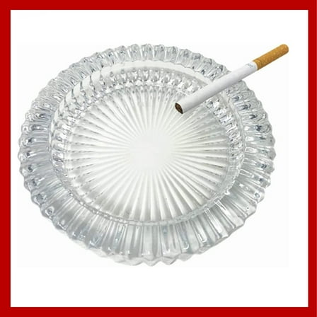 1 Pack Large 6" inch Round Glass Ashtray For Adults, Big Smoking Ashtray for Indoor, Outdoor, Home, Office, Restaurant & Tabletop Decoration