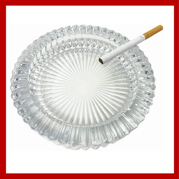 1 Pack Large 6" inch Round Glass Ashtray For Adults, Big Smoking Ashtray for Indoor, Outdoor, Home, Office, Restaurant & Tabletop Decoration