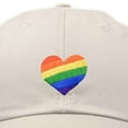 thumbnail image 2 of DALIX Rainbow Heart Hat Embroidered Mens Womens Baseball Cap in Beige, 2 of 6