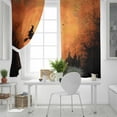 thumbnail image 5 of Fsddascl Halloween Orange Blackout Curtains for Bedroom/Living Room, Thermal Insulated Kitchen Curtains, Witch Castle Moon Tree Bat Horror Grommet Darkening Window Treatment Drapes 27.5"x39"x2, 5 of 6