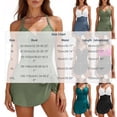 thumbnail image 3 of Wovilon Women's V-Neck One-Piece Swimsuit with Tummy Control and Side Tie Skirted Detail, Halter Strap Slimming Stylish Bathing Suit for Summer Beach Vacation, 3 of 9
