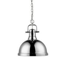 1 Light Chain Pendant in Classic Style 16.88 inches High By 14 inches Wide-Chrome Finish-Chrome Shade Color Bailey Street Home 170-Bel-4159571