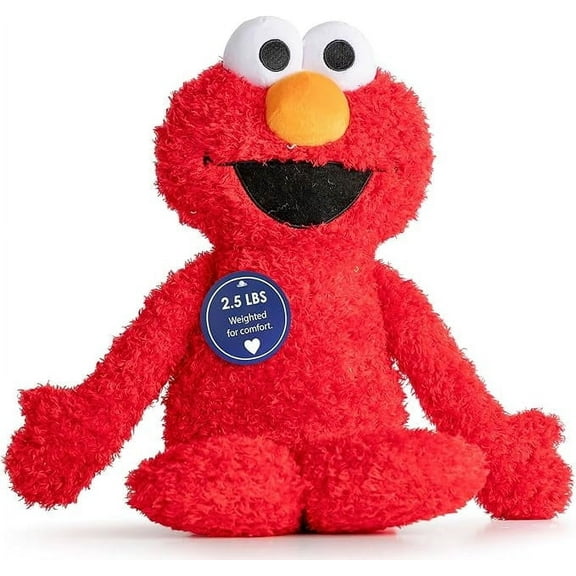 Sesame Street Fuzzy Elmo 2.5 lbs Weighted Plush Pillow Buddy - Kids Super Soft Stuffed Pillow