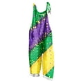 thumbnail image 2 of DDAPJ pyju Women's Mardi Gras Hippie Overalls Funny Carnival Parade Party Overalls 2025 Trendy Casual Jumpsuit Sequin Print Wide Leg Rompers Lighting Sales Multicolor S, 2 of 5