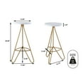 thumbnail image 3 of Trinity 30" Modern Industiral Iron Tripod Backless Bar Stool, White Seat with Gold Frame, 3 of 9