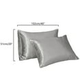 thumbnail image 5 of URMAGIC Luxury Smooth Satin Silk Pillowcase-2 Pack of Set-Double Bed Pillows Cushion Cover-40x20", 5 of 9