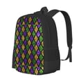 thumbnail image 1 of Easygdp Mardi Gras Shiny Green Purple Mochila de Gran Capacidad Minimalista Ideal para Escuela, Viajes y Uso Diario, 1 of 6