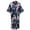 Navy Blue, variant on Elegant Long Floral Silk Kimono Womens Robe, Sizes 2 to 18, Brides and Bridesmaid Robes, Lightweight Robe