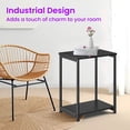 thumbnail image 6 of LEDREM Industrial 2-Pack Accent End Tables, Sturdy Steel Frame & Particleboard, Easy assembly, Adjustable Feet Slim Side Table, Black, 6 of 7