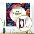 thumbnail image 3 of Designart "Feathered Boho Pink Blue Blend I" Floral Square Mirror For Wall Decor - Large Pink Square Mirror Printed Wall Decor - Cottage Square Living Room Mirror, 3 of 5