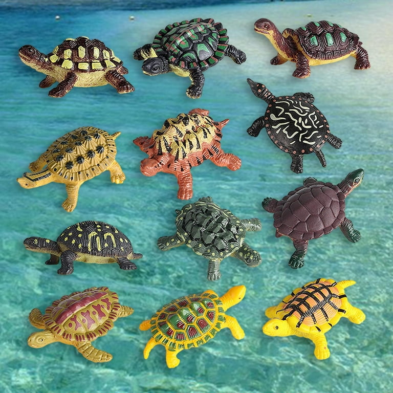 12x Simulation Sea Animal Turtle Action Figures Creatures Marine