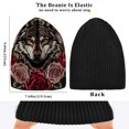 thumbnail image 6 of joogoo Wolf and Roses Flower Beanie Hats Men Women Cuffed Skull Cap Winter Warm Knit Thick Beanies, 6 of 7