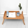 thumbnail image 6 of Vaiyer Home Bamboo Breakfast Bed Lap Tray Laptop Desk with Media, Tablet, Phone Holder and Foldable Legs, Fits up to, 6 of 7